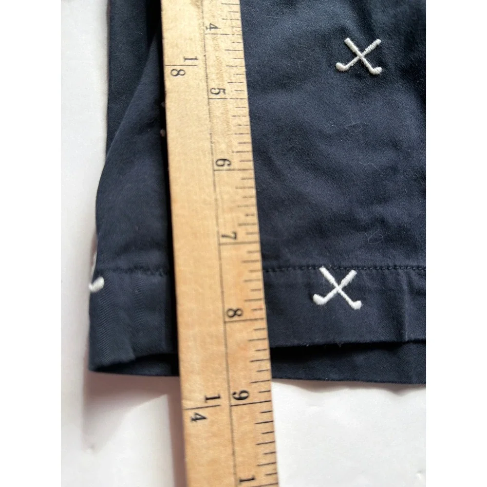 Daniel Hechter Paris Mens Navy Blue Golf Club Embroidered Chino Shorts Size 34